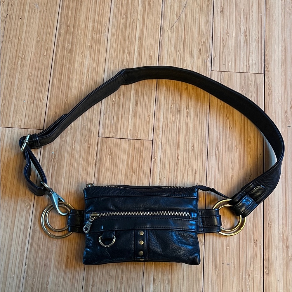 Black Leather Crossbody Bag by Forage